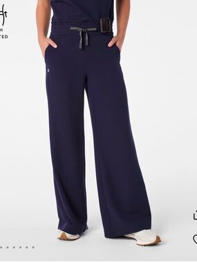 Figs Allison Extra Wide Leg High Waisted Scrub Pants XXS Navy